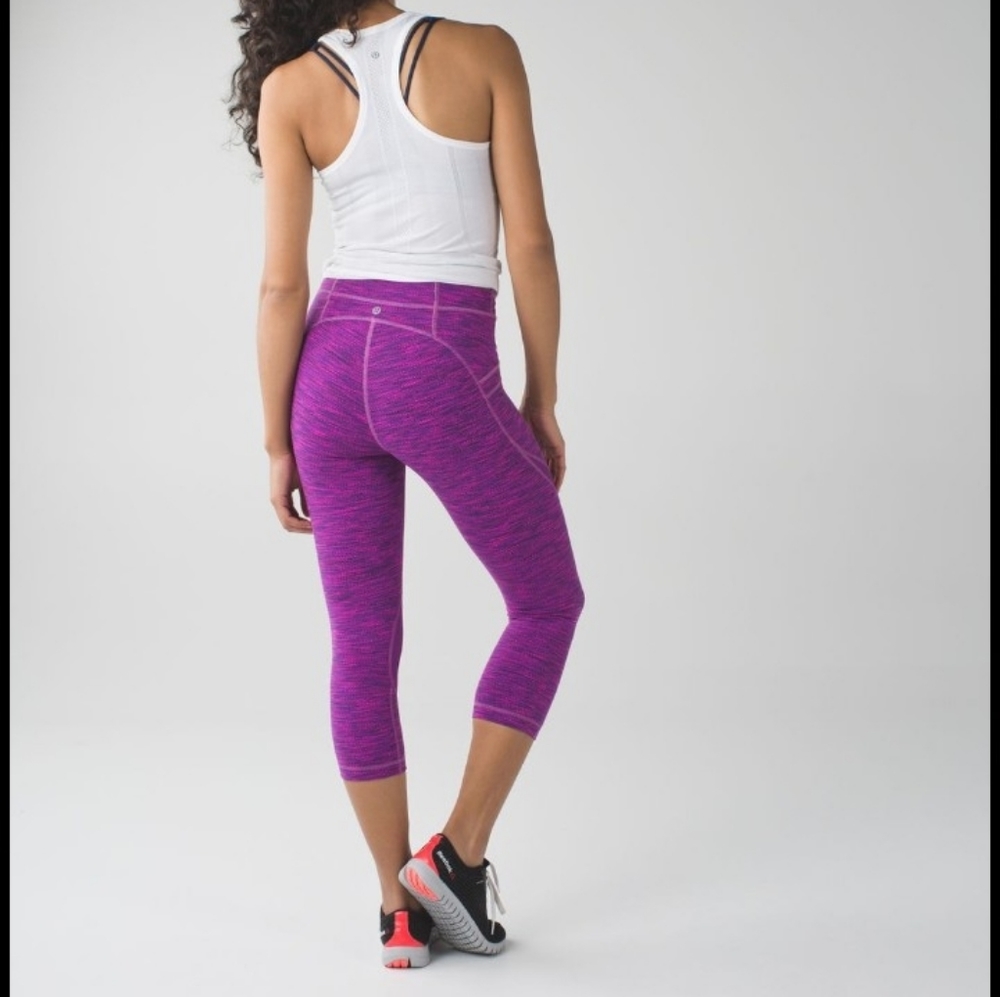 Lululemon Free Flow Crop Pant Space Dye Raspberry
